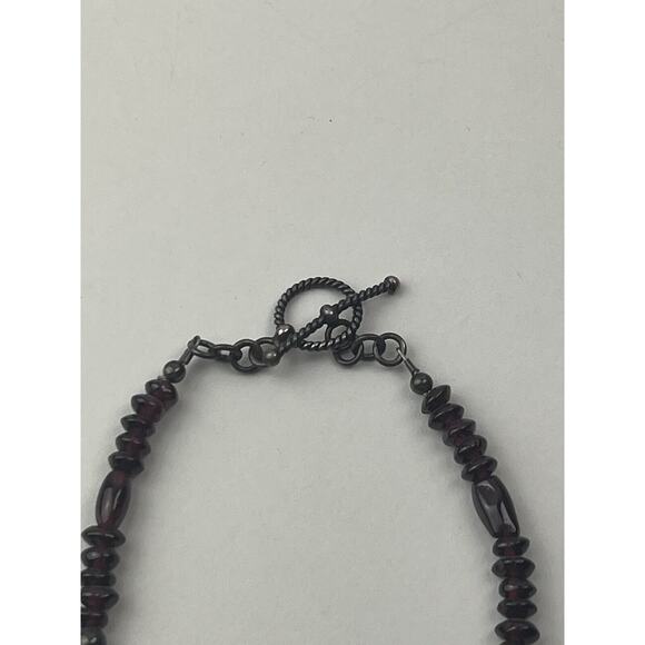 Sterling Silver Heart Pendant Amethyst Beaded Necklace 18" & Bracelet 7.5" Set - Picture 4 of 15